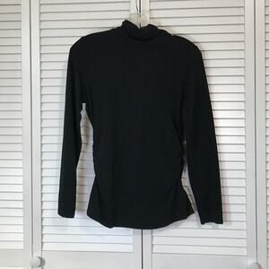 Kenneth Cole Reaction Black High Neck Long Sleeve Women Blouse M